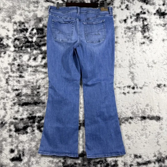 American Eagle Kick Boot Jeans Womens SIze 16 SHORT Hippie Cowgirl Boho Rodeo - Picture 2 of 15